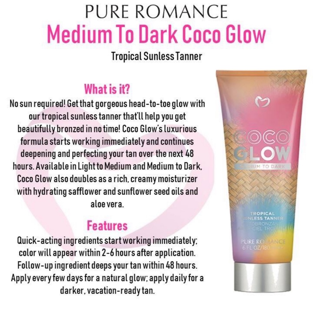 Coco Glow Sunless Tanner NWT